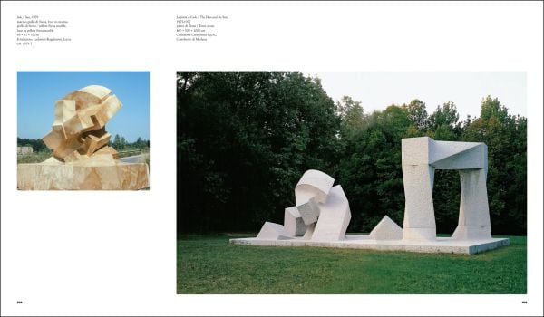 Book cover of Gio’ Pomodoro: Catalogue Raisonné, with two stone sculptures. Published by Silvana.