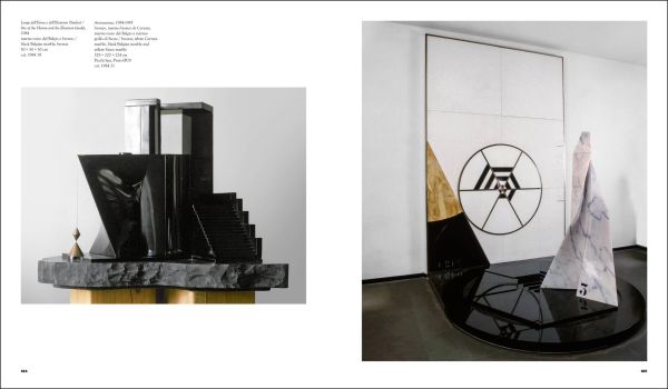 Book cover of Gio’ Pomodoro: Catalogue Raisonné, with two stone sculptures. Published by Silvana.