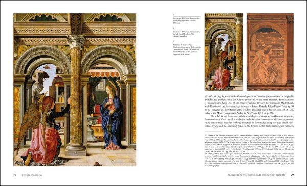 Portion of polyptych, Santa Lucia by Francesco del Cossa, THE GRIFFONI POLYPTYCH in white font to upper right.