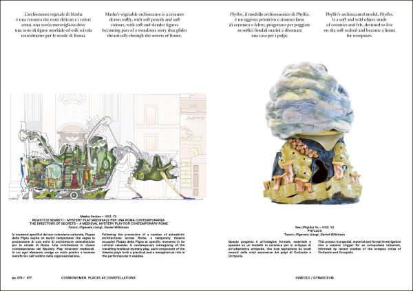 Light pink cover with central gold hoops and small circles with Cosmowomen Places as Constellations in gold font below