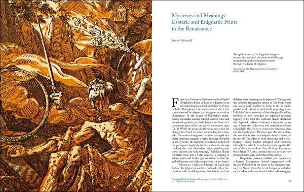 Ugo da Carpi's 1604 Saturn woodcut print in black with Renaissance Impressions in white font above