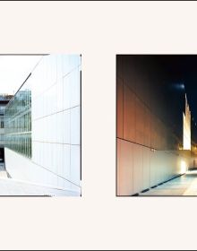 Book cover of ACPV ARCHITECTS Antonio Citterio Patricia Viel: as seen by Carlo Valsecchi, with a building with panes of glass reflecting the surrounding environment. Published by Silvana.