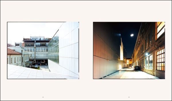 Book cover of ACPV ARCHITECTS Antonio Citterio Patricia Viel: as seen by Carlo Valsecchi, with a building with panes of glass reflecting the surrounding environment. Published by Silvana.