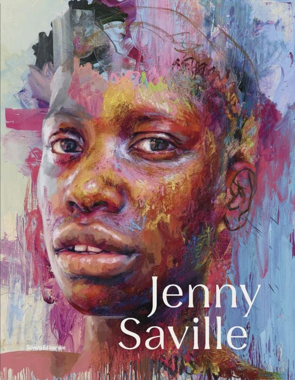 Book cover of Jenny Saville, with a portrait oil painting titled 'Chasah', 2020. Published by Silvana.