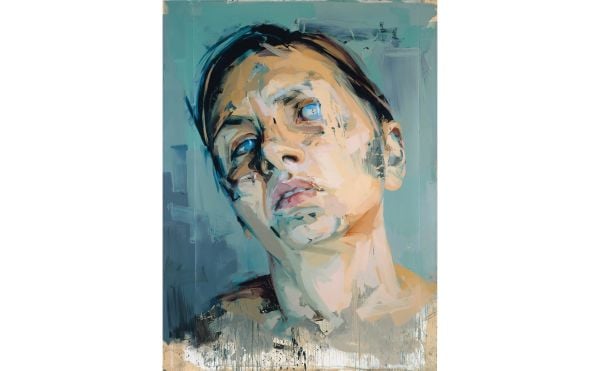 Book cover of Jenny Saville, with a portrait oil painting titled 'Chasah', 2020. Published by Silvana.