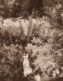 Therese Duncan on the Acropolis, by Edward Steichen, 1921, 'EDWARD STEICHEN', in red font on white banner to top left, by Silvana.