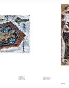 Book cover of Théo Tobiasse: 50 Years of Painting. Catalogue Raisonné, featuring a colourful painting of figures above buildings. Published by Silvana.