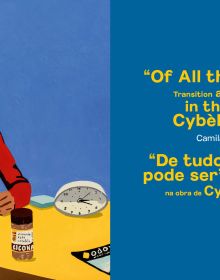 Book cover of Cybèle Varela, Trajectories | Trajetórias, with a painting of women in blue shirt and red skirt, surrounded by balloons. Published by Silvana,