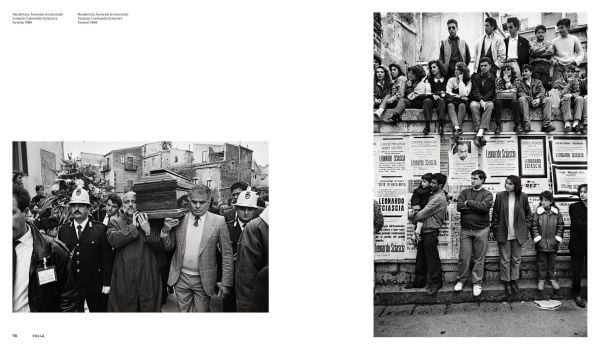 Book cover of Tony Gentile: Sicily 1992. Light and Memory, with a contact sheet of Giovanni Falcone and Paolo Borsellino, one shot circled in red. Published by Silvana.