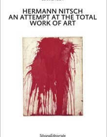 Book cover of Hermann Nitsch, featuring the artist's red paint splattered canvas. Published by Silvana.