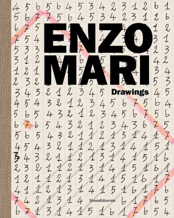 Book cover of Enzo Mari, with a page featuring a numbered grid. Published by Silvana.