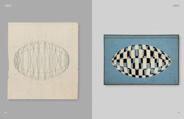 Book cover of Enzo Mari, with a page featuring a numbered grid. Published by Silvana.