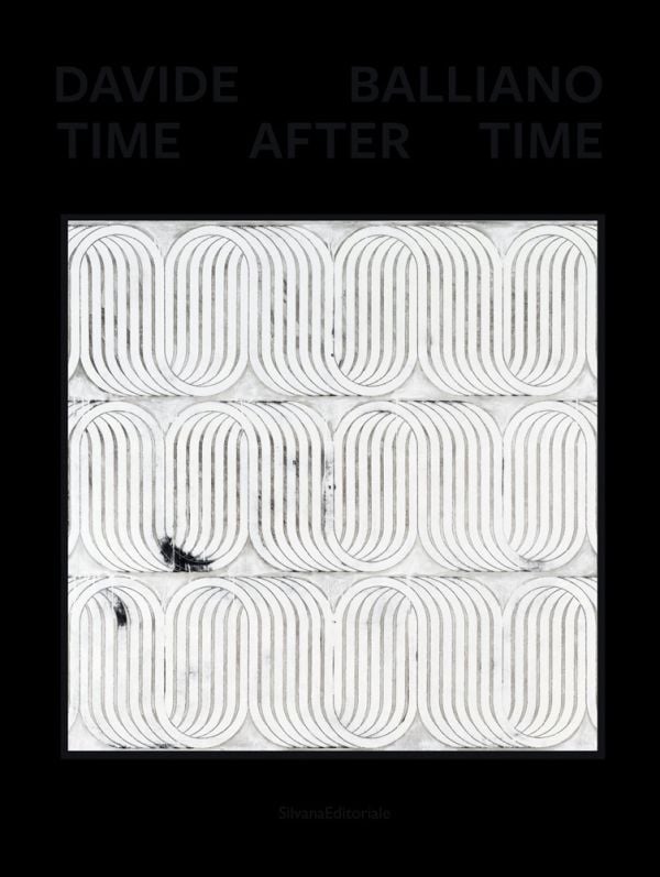 Book cover of Davide Balliano, with a sculptural painting of white geometric wavy lines. Published by Silvana.