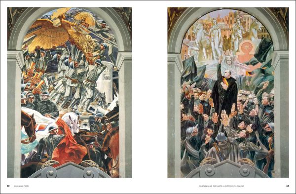 Runner running past stone monuments, on green cover of A Difficult Heritage, by Silvana.