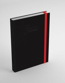 Book cover of Forever Valentino, with red book mark to outside edge. Published by Silvana.