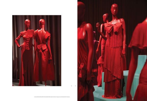 Book cover of Forever Valentino, with red book mark to outside edge. Published by Silvana.