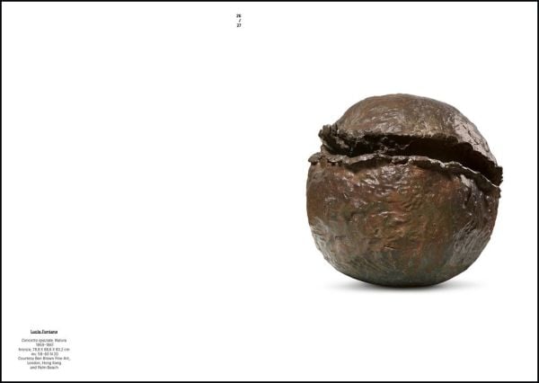 Book cover of Giacometti | Fontana: The Research for the Absolute, with an exhibition room of sculptures. Published by Silvana.