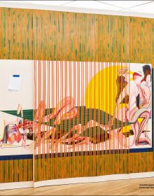 Book cover of Christina Quarles, Collapsed Time, with a painting of naked female body surrounded by coloured abstract shapes. Published by Silvana.