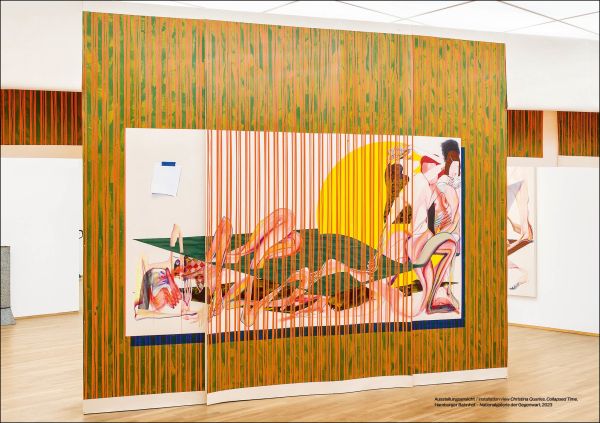 Book cover of Christina Quarles, Collapsed Time, with a painting of naked female body surrounded by coloured abstract shapes. Published by Silvana.