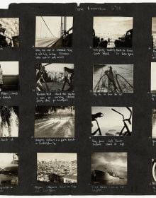 Book cover of Ruth Orkin, Bike Trip, USA, 1939, with a sword pattern. Published by Silvana.