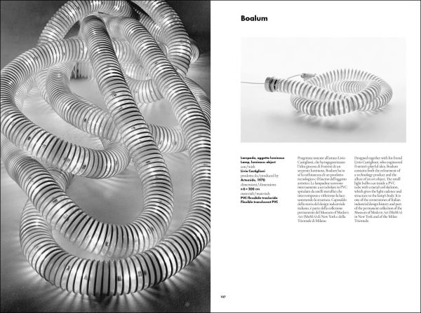 Book cover of Emanuela Frattini Magnusson's Gianfranco Frattini: Design 1955/2003, with a tan leather chair, a low table, and yellow hard hat. Published by Silvana.