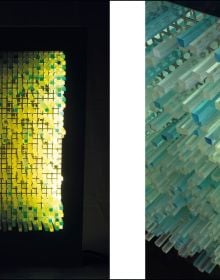 Book cover of NewLamp: Catalogue raisonné 1969-1973, with a modern lamp made of four cubes. Published by Silvana.