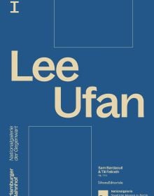 Blue book cover of art exhibition catalogue on Lee Ufan. Published by Silvana.