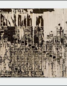 Book cover of Mark Bradford: Keep Walking, with a man walking away from viewer. Published by Silvana.