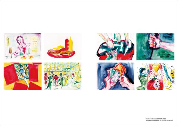 Book cover of Marianna Simnett: Winner, with a person shouting; blood dripping down face. Published by Silvana.