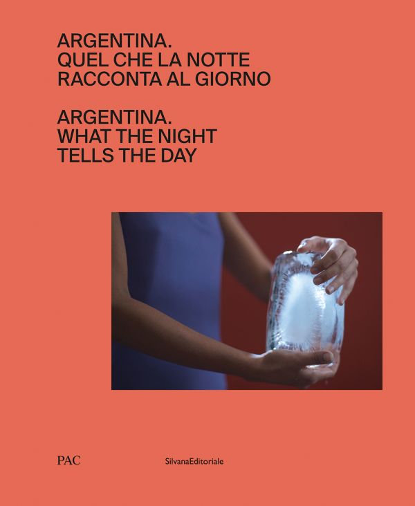 Book cover of Argentina: What the Night Tells the Day, with a figure holding what looks like a block of ice. Published by Silvana.