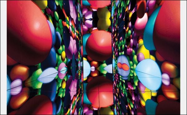 Book cover of Balloon Museum, with the sentence 'AIR WE ARE' written with pink letter balloons. Published by Silvana.