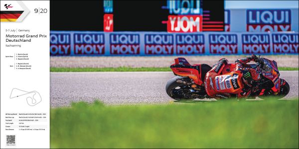 Book cover of Ducati Corse: 2024 Official Yearbook, with rider Jorge Martin racing alongside Francesco Bagnaia. Published by Silvana.