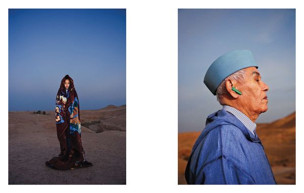 Book cover of Splendours of the Atlas: A Voyage Through Morocco’s Heritage, with an aerial view of fountain surrounded by a decorative mosaic floor. Published by Silvana.