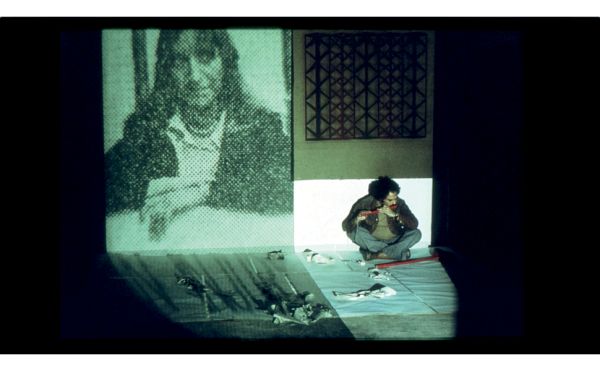 Book cover of Manzar: Art and Architecture from Pakistan 1940s to Today, featuring a painting of figure in red robes and turban-style head dress. Published by Silvana.