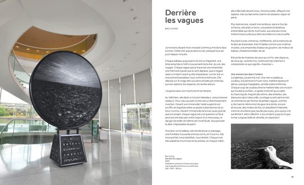 Book cover of Bao Vuong: Derrière les vagues; featuring a dark seascape. Published by Silvana.