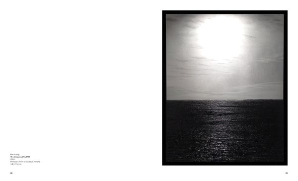 Book cover of Bao Vuong: Derrière les vagues; featuring a dark seascape. Published by Silvana.