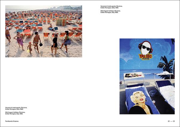 Book cover of On the Beach: From Ferdinando Scianna to Martin Parr. Magnum Photographers and the Beaches featuring a row of beach huts on the sea shore. Published by Silvana.