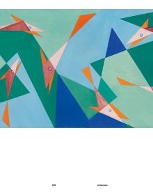 Book cover of Giacomo Balla: The Avant-Garde Style; featuring a painting of bold geometric shapes and vivid colors. Published by Silvana.