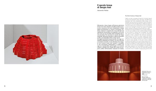 Book cover of Property of Sergio Asti: A design heritage; featuring a red sculptural object on a white surface. Published by Silvana.