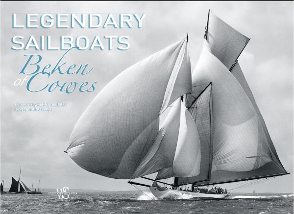 Book cover of Legendary Sailboats, with a large yacht with billowing sails, on the sea. Published by White Star.