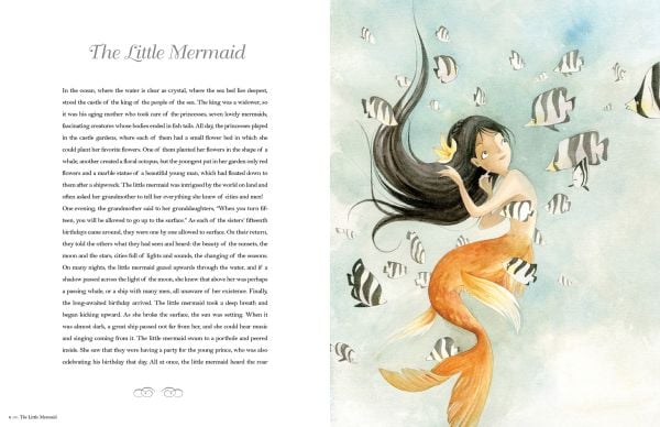 Book cover of Classic Fairy Tales by Hans Christian Andersen, with a crowned prince walking through field of gold flowers. Published by White Star.