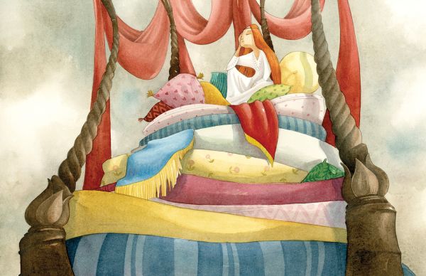 Book cover of Classic Fairy Tales by Hans Christian Andersen, with a crowned prince walking through field of gold flowers. Published by White Star.