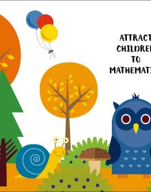 Orange activity box of The Enchanted Forest, Mad for Math, with a Blue owl surrounded by autumn trees and fallen leaves. Published by White Star.