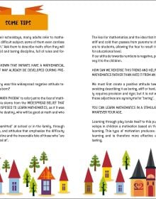 Orange activity box of The Enchanted Forest, Mad for Math, with a Blue owl surrounded by autumn trees and fallen leaves. Published by White Star.