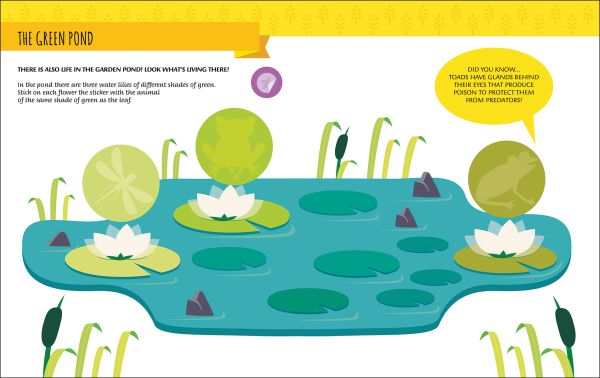 Book cover of My First Book of the Garden, Montessori Activity Book, with a grey and black butterfly, two blue hydrangeas, and a bee. Published by White Star.