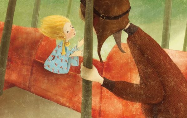 Book cover of The Little Prince, with a little boy sitting under a starry night sky, with a fox on his shoulder. Published by White Star.