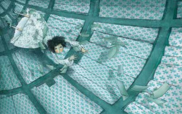 Book cover of Alice in Wonderland, Inspired by the Masterpiece by Lewis Carroll, with a young girl in floral dress walking through a field of large red poppies. Published by White Star.