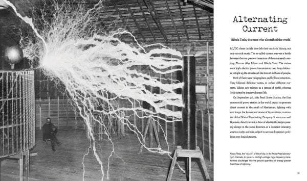 Book cover of Great Discoveries and Inventions That Changed the World, From the End of the 19th Century to the Present, with white arm of robot with blue butterfly on tip of finger. Published by White Star.