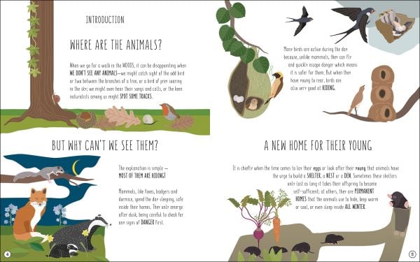 Book cover of What's Inside? Discover the Secret World of Animals, with badgers and foxes underground, and mole poking out of ground, with squirrel in tree. Published by White Star.