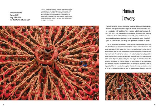 Carnival of Oruro with man dancing through pink smoke, on cover of 'The UNESCO Intangible Cultural Heritage, Cultural Practices and Expressions of our Legacy', by White Star.